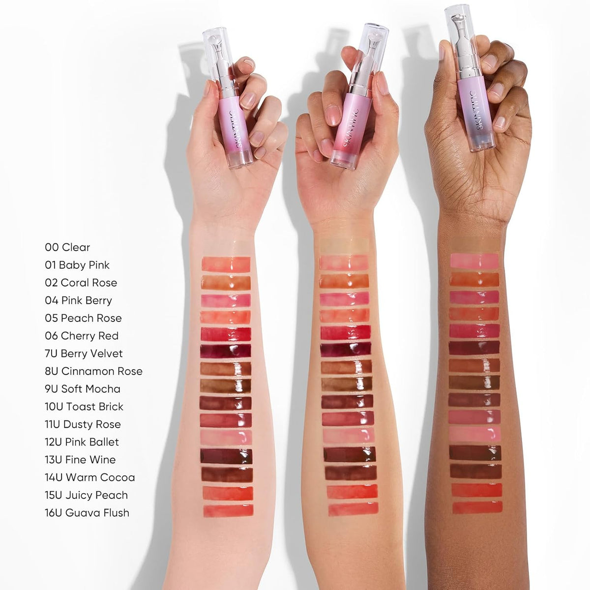 Brightening Lip Serum, Hydrating & Plumping Tinted Lip Gloss with Peptide and Squalane (01 Baby Pink)