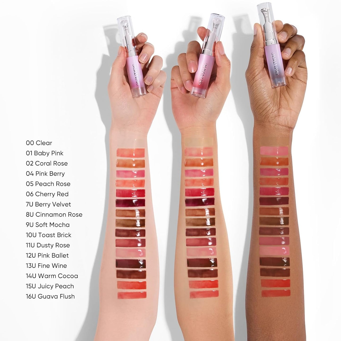 Brightening Lip Serum, Hydrating & Plumping Tinted Lip Gloss with Peptide and Squalane (01 Baby Pink)