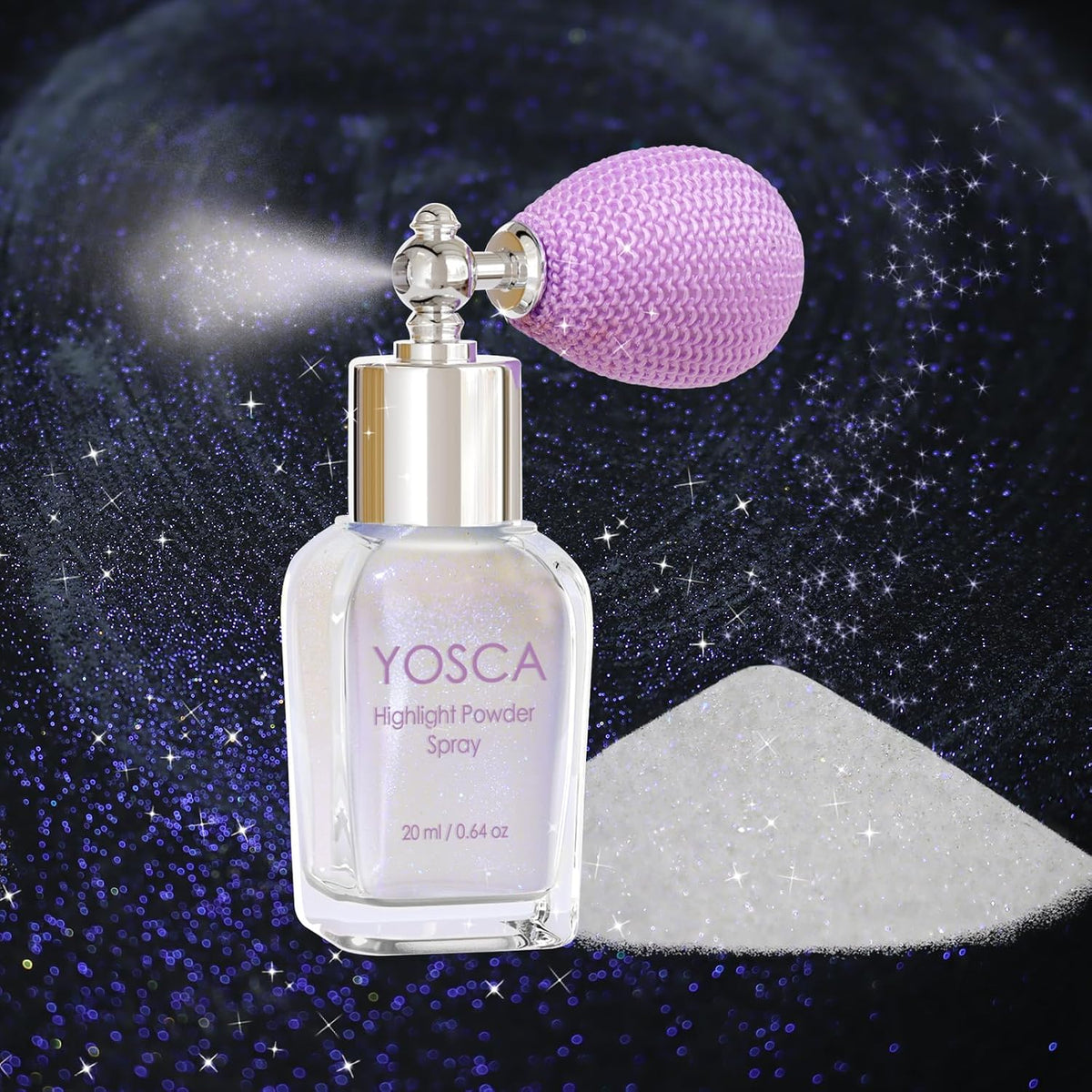 Body Glitter Spray, 30ML Loose Laser Shimmer Powder Holographic Hair Spray Silver Sparkle Highlighter