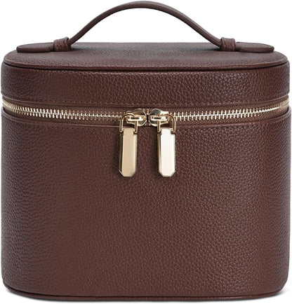 Portable Makeup Bag with Removable Compartments and Handle - Travel Cosmetic Case