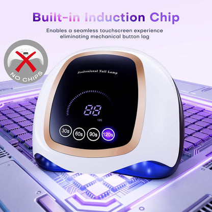 180W UV LED Nail Lamp for Gel Polish, Professional Dryer with 42 Beads and LCD Display