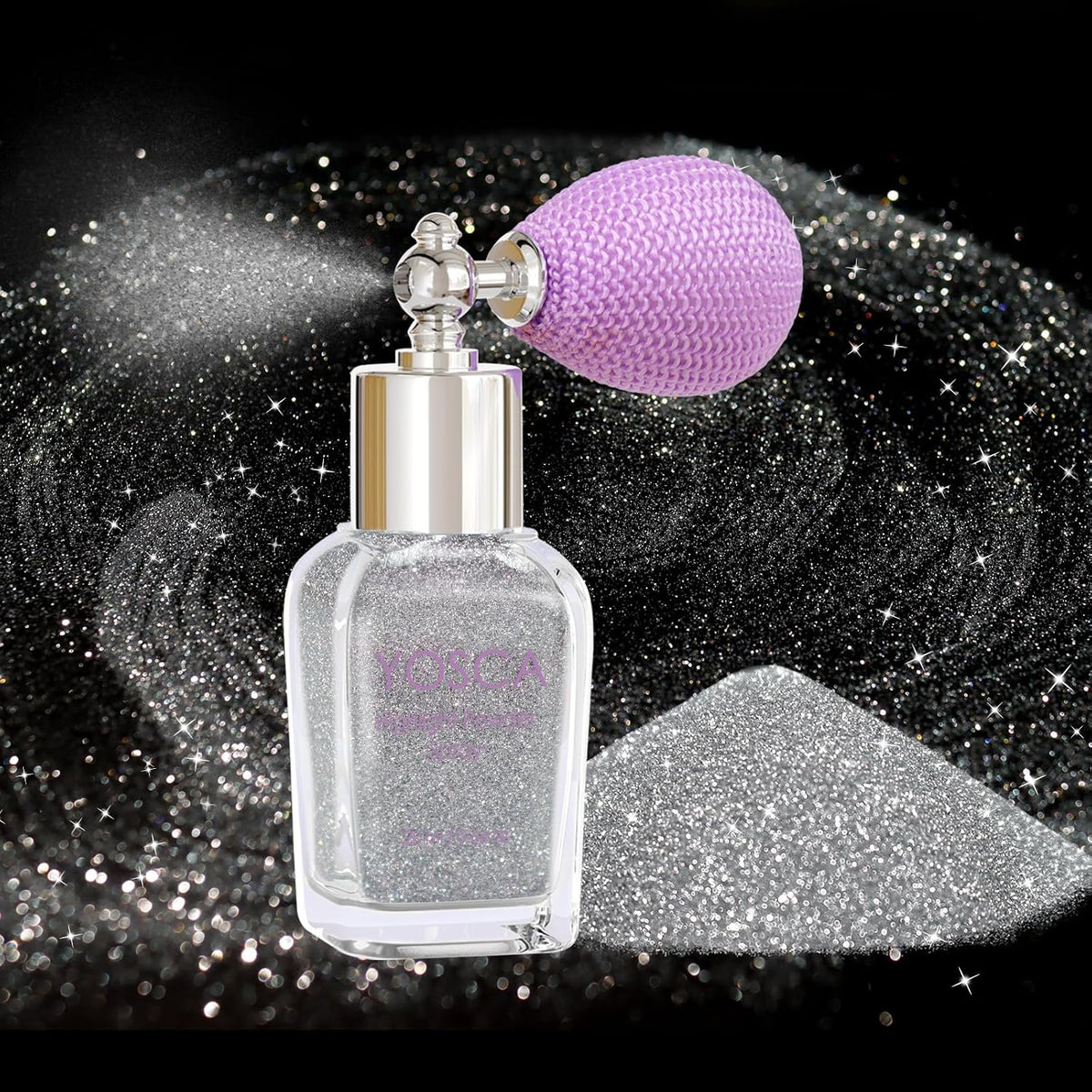 Body Glitter Spray, 30ML Loose Laser Shimmer Powder Holographic Hair Spray Silver Sparkle Highlighter