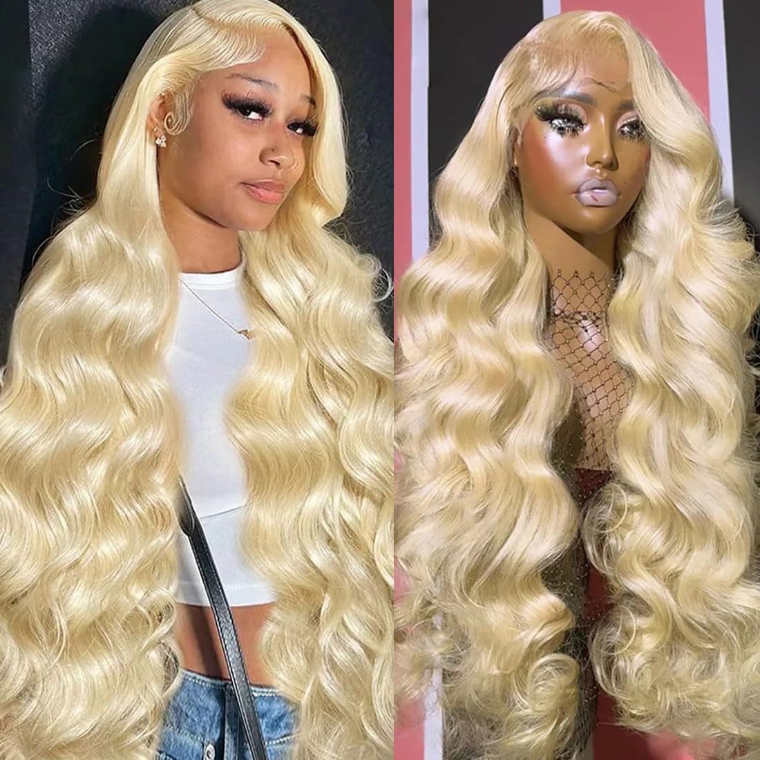 613 Blonde 28-Inch Body Wave Human Hair Wig - 13x6 HD Transparent Lace Front