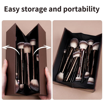 20 Pcs Professional Makeup Brush Set with Gift Box, Double-Ended Multi-functional Beauty Tools