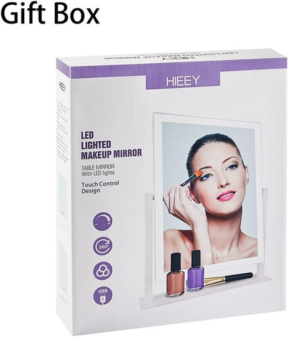 Lighted Hollywood Vanity Makeup Mirror, 17.3" x 13" with 3 Color Modes and 5X Magnification