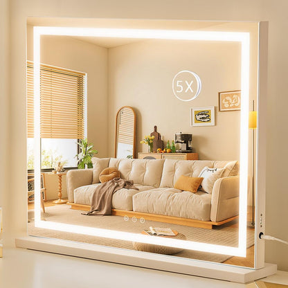 Lighted Hollywood Vanity Makeup Mirror, 17.3" x 13" with 3 Color Modes and 5X Magnification