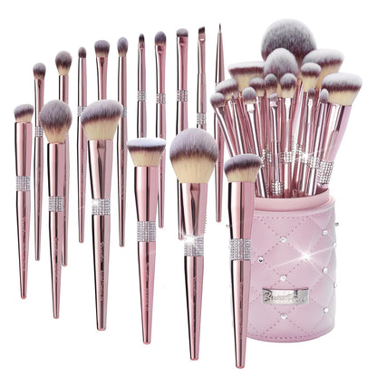 16Pcs Makeup Brushes Set with Elegant Holder Case, Premium Ultra Soft Professional Brushes for Foundation, Blush, Powder, and Eyeshadow