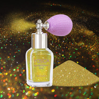 Body Glitter Spray, 30ML Loose Laser Shimmer Powder Holographic Hair Spray Silver Sparkle Highlighter
