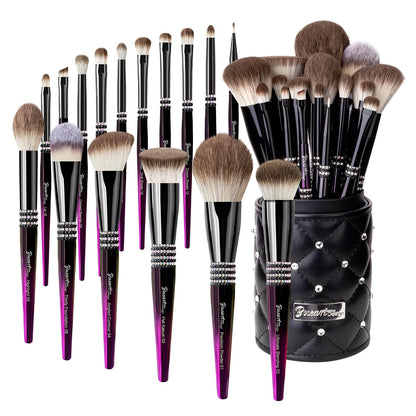 16Pcs Makeup Brushes Set with Elegant Holder Case, Premium Ultra Soft Professional Brushes for Foundation, Blush, Powder, and Eyeshadow