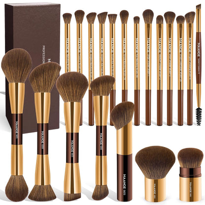 20 Pcs Professional Makeup Brush Set with Gift Box, Double-Ended Multi-functional Beauty Tools
