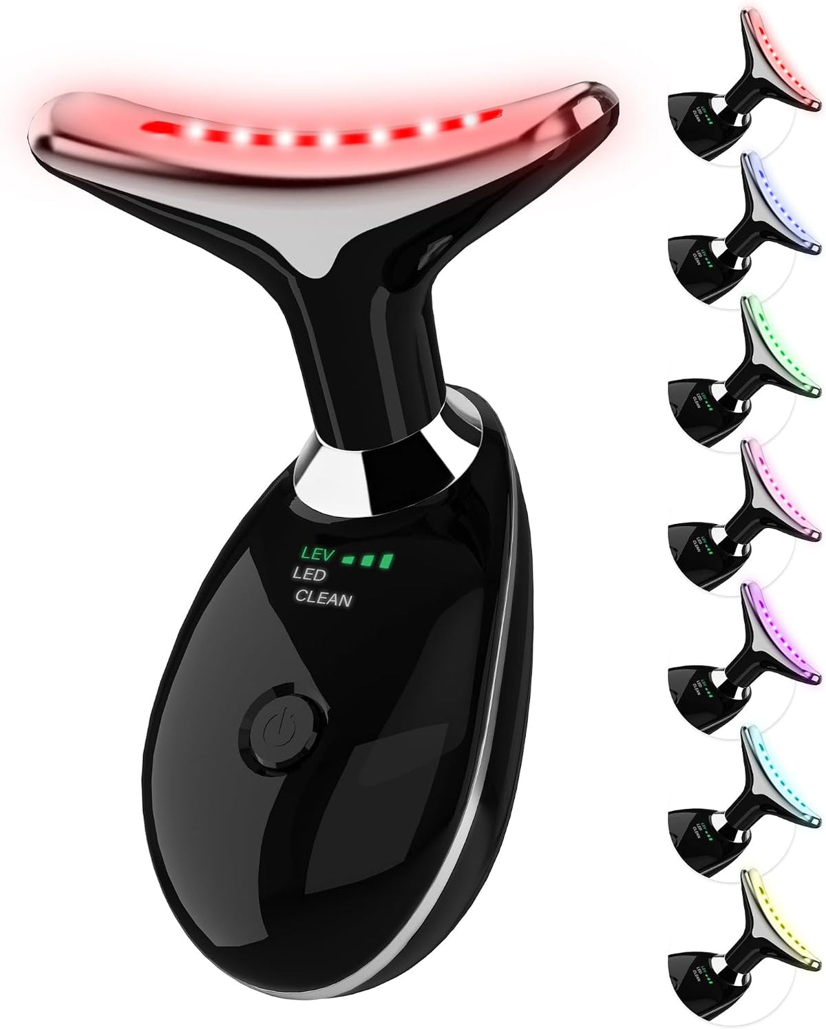 7 Color LED Facial Light Therapy Wand and Neck Massager for Skin Care at Home