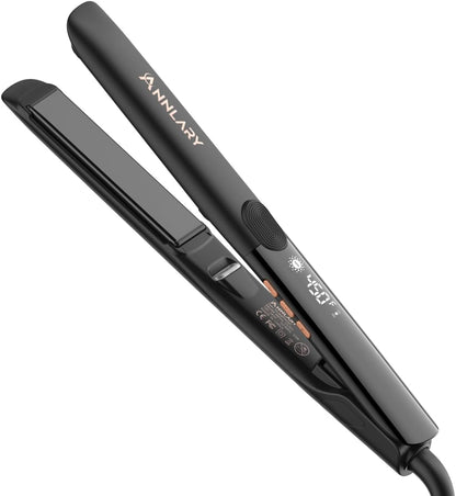 2-in-1 Titanium Ceramic Ionic Hair Straightener and Curler, Dual Voltage Flat Iron