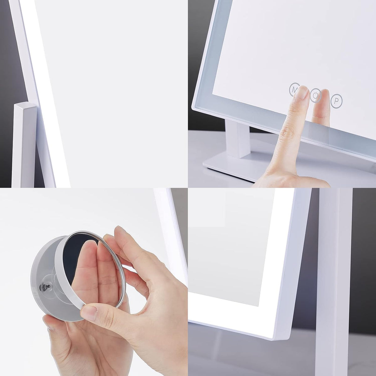 Lighted Hollywood Vanity Makeup Mirror, 17.3" x 13" with 3 Color Modes and 5X Magnification