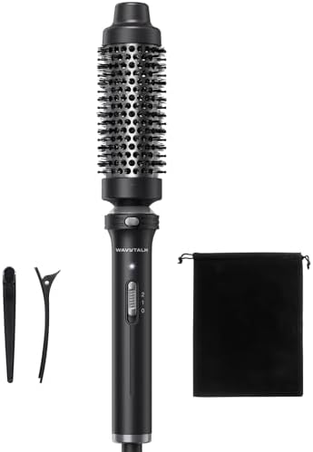 1.5 Inch Heated Round Brush with Detachable Head, Dual Voltage Tourmaline Ceramic Thermal Brush