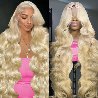 613 Blonde 28-Inch Body Wave Human Hair Wig - 13x6 HD Transparent Lace Front