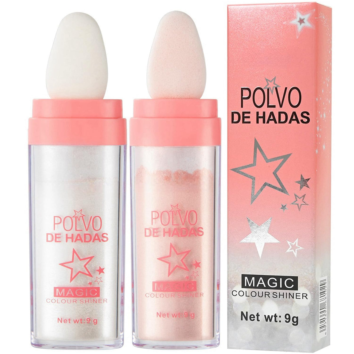 4 Color Fairy Dust Highlight Patting Powder - Full Body Contouring and Pearlescent Shimmer for Face and Eyes