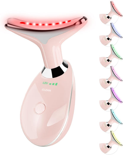 7 Color LED Facial Light Therapy Wand and Neck Massager for Skin Care at Home