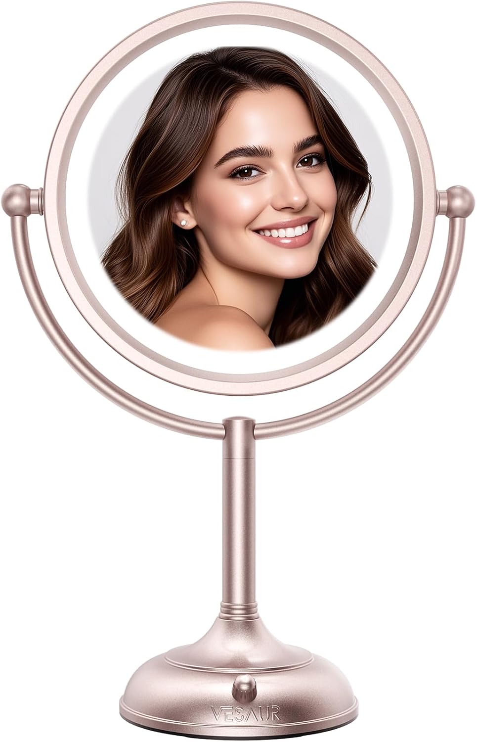 Professional 8.5" Large Lighted Makeup Mirror, 1X/10X HD Magnification, 3 Color Dimmable 90 LEDs