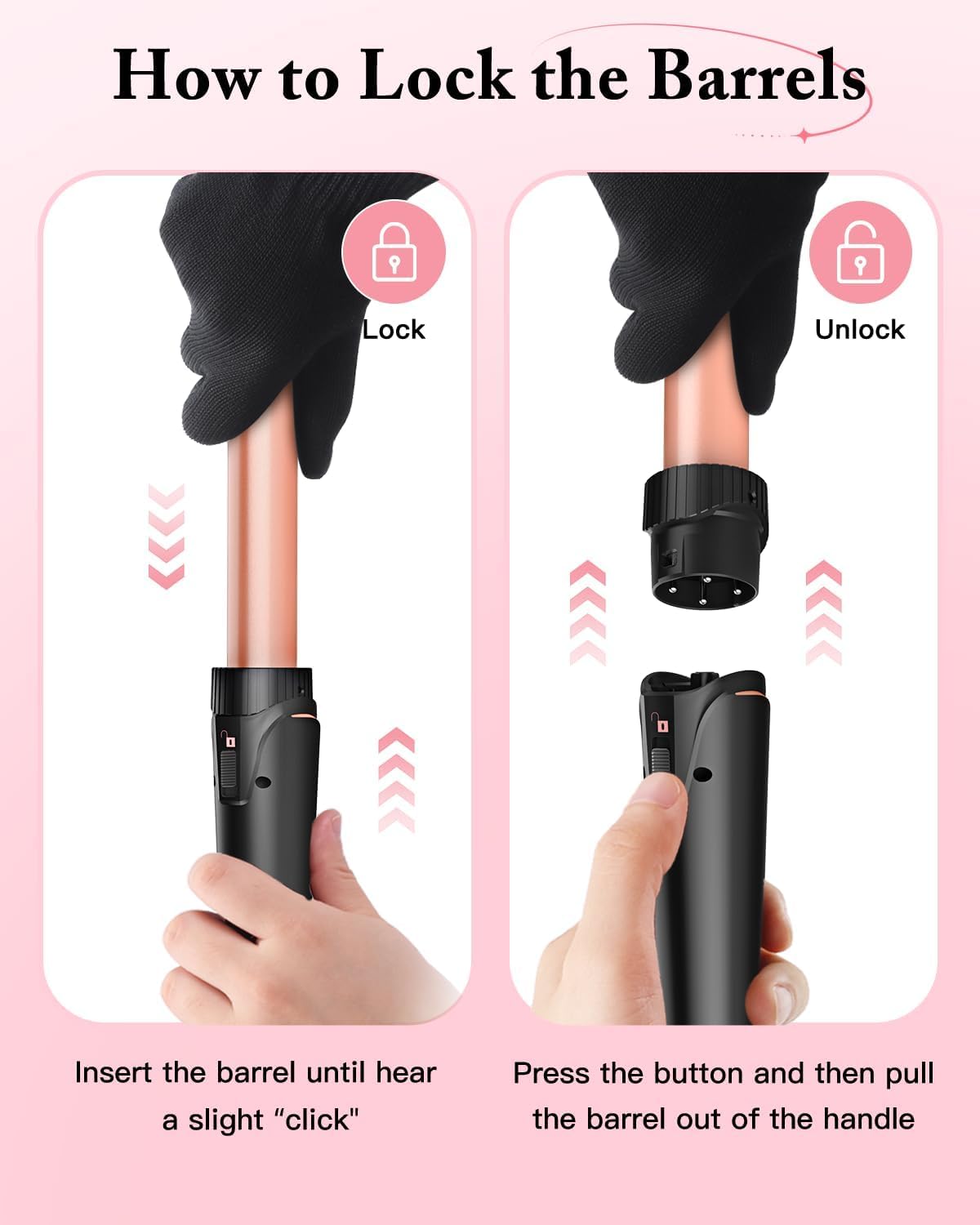 5 in 1 Curling Wand Set with 3 Barrel Hair Crimper, Ceramic Tourmaline Hair Waver for All Hair Types