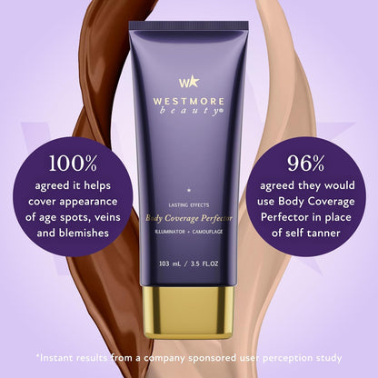 Westmore Beauty Skin Foundation Concealer, Body Makeup 3.5 Fl Oz (Golden Radiance, Cream) - Waterproof, Transfer-Resistant, Long-Lasting Coverage for Tattoo, Stretch Marks, Scars