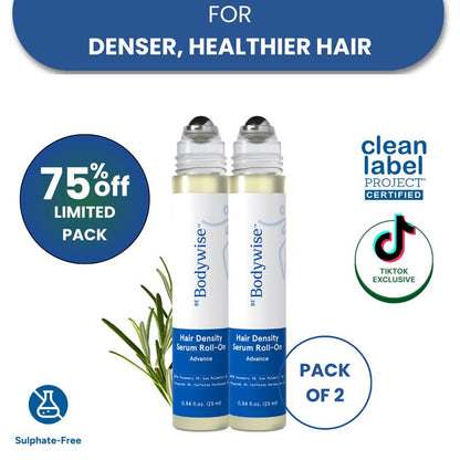 Advanced Hair Growth Roll-On Serum with 3% Rosemary and Potent Growth Complexes - Precision Scalp Applicator