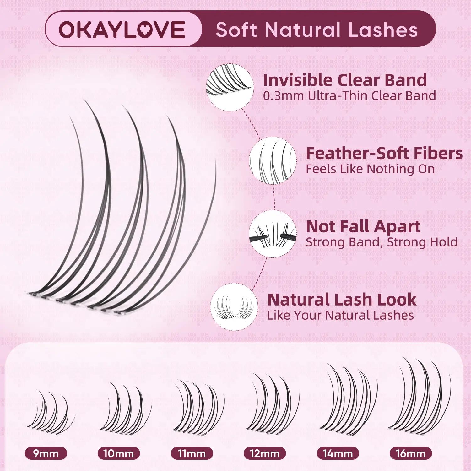 Premium Brown Lash Clusters Kit - D Curl Wispy DIY Eyelash Extensions