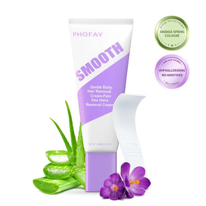 Bikini Pain-Free Hair Removal Cream for Sensitive Skin, Hypoallergenic Formula with Aloe & Hyaluronic Acid