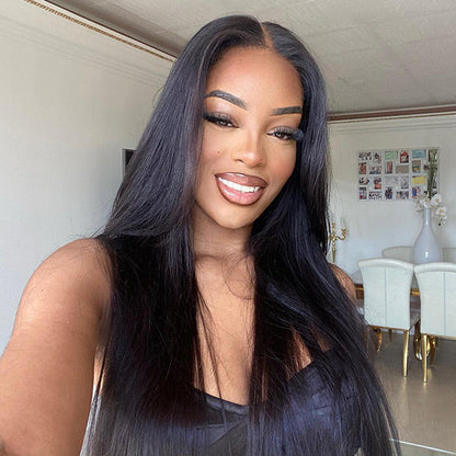 Sleek Straight Pre-cut 7x5 HD Lace Wear Go Glueless Wig with Bleached Invisible Knots