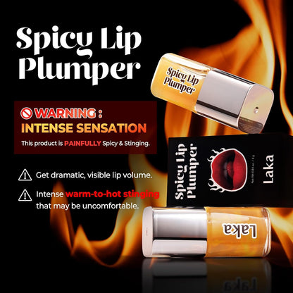 Spicy Lip Plumper - Maximum Extra Strength Volumizer Serum, Clear Glass-like High-Shine Gloss