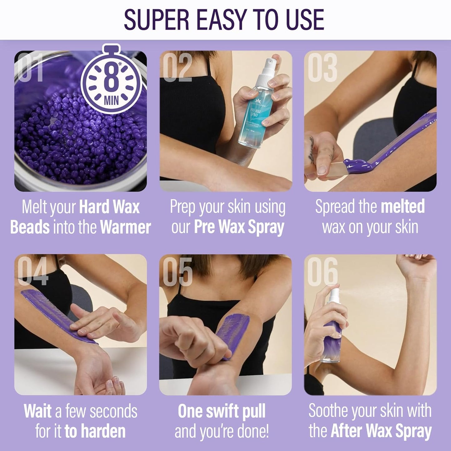 Award Winning Waxing Kit for Sensitive Skin - Digital Display Warmer with Hard Wax Beads