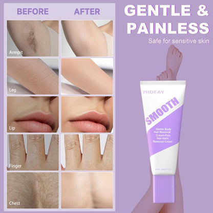 Bikini Pain-Free Hair Removal Cream for Sensitive Skin, Hypoallergenic Formula with Aloe & Hyaluronic Acid