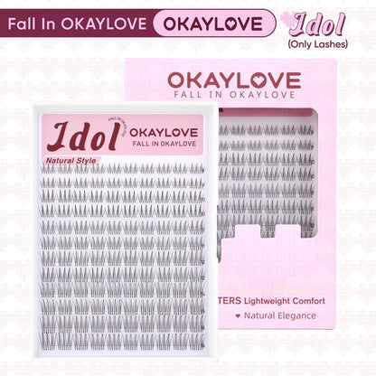 Brown Idol Lash Clusters Kit - D Curl Wispy Extension Kit for Natural DIY Makeup