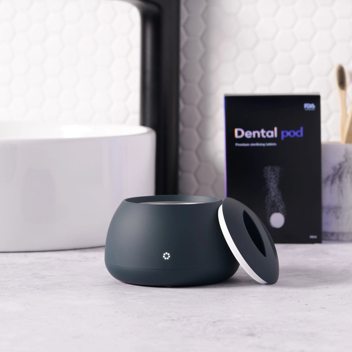 Ultrasonic Dental Appliance Cleaner - Professional UV Sanitizing Pod for Aligners and Retainers