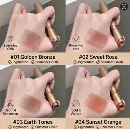 3-Color Eyeshadow Stick - Waterproof Creamy Shimmer Gradient Eye Shadow, Long Lasting & Smudge-Proof