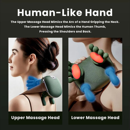 Bionic Heated Massager with 4D Deep Tissue Kneading and Soothing Heat
