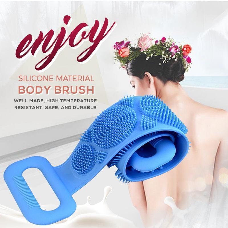 Silicone Bath Body Brush - Double-Sided Back Scrubber for Deep Pore Cleaning