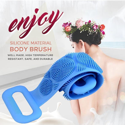 Silicone Bath Body Brush - Double-Sided Back Scrubber for Deep Pore Cleaning