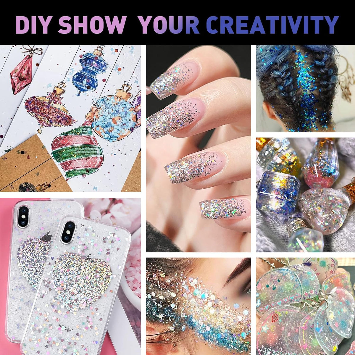 14 Colors Body Glitter Gel Set, Face & Hair Glitter for Festivals, Rave Accessories & Party Supplies