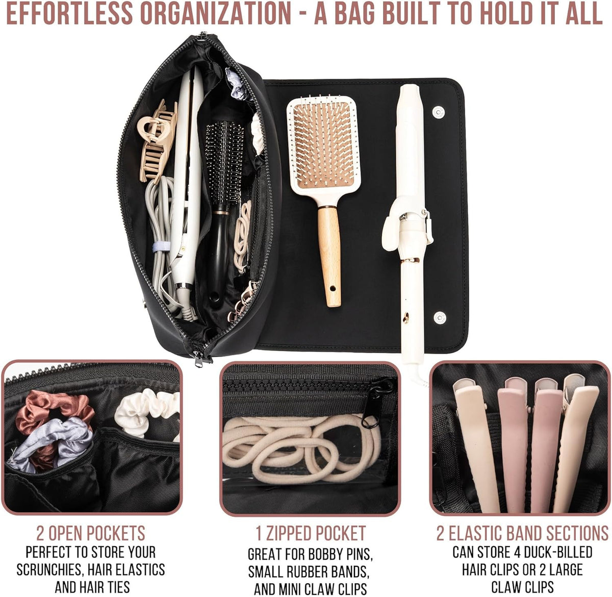 Hair Tools Travel Bag and Heat Resistant Mat (15.5") for Flat Irons, Straighteners, and Curling Irons