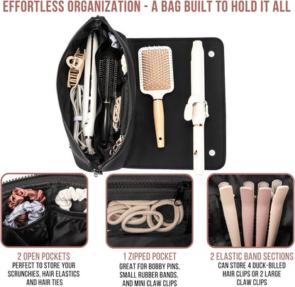 Hair Tools Travel Bag and Heat Resistant Mat (15.5") for Flat Irons, Straighteners, and Curling Irons