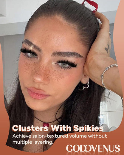 Manga Lash Clusters With Spikes Wispy Eyelash Extensions Fluffy Anime Individual Lashes (D Curve 12-18mm 204pcs)