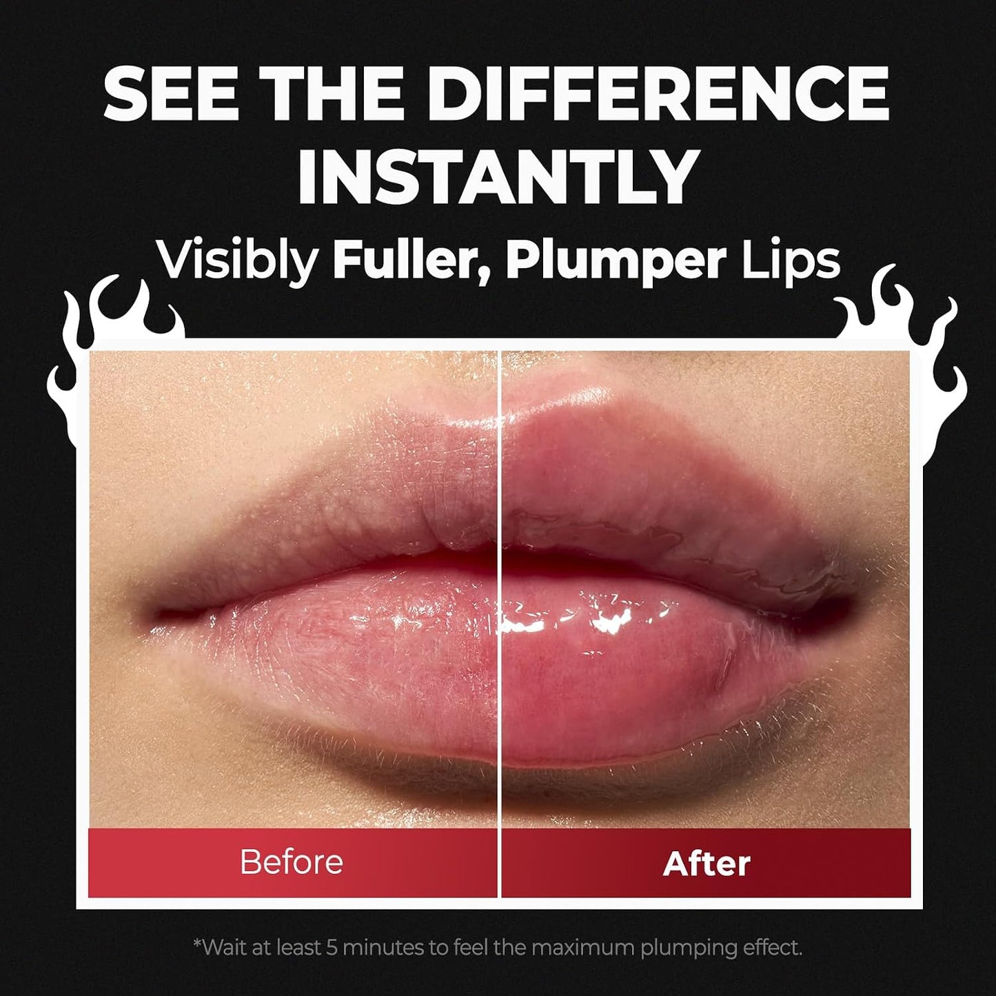 Spicy Lip Plumper - Maximum Extra Strength Volumizer Serum, Clear Glass-like High-Shine Gloss