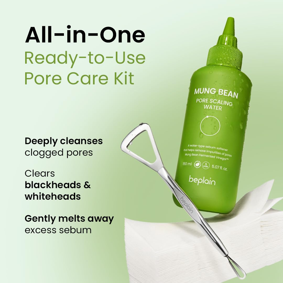 Mung Bean Sebum Softener Set - Blackhead & Whitehead Remover with AHA & PHA for Pore Care