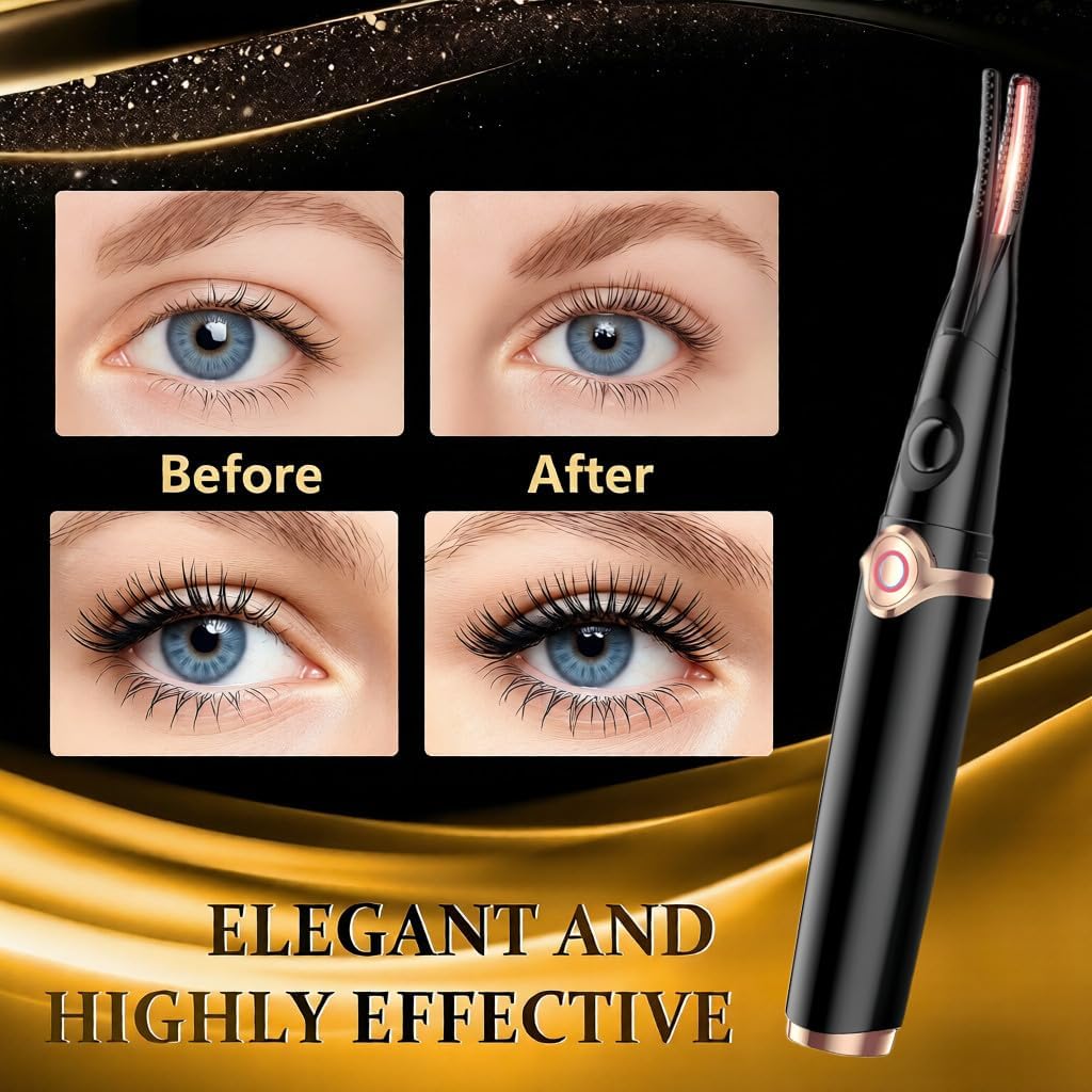 Heated Eyelash Curler - 2-in-1 Clip-Type Design, 3 Temperature Modes, USB Rechargeable Electric Curler