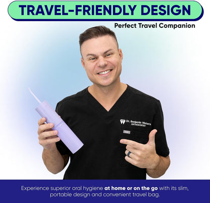 Portable Water Flosser - Waterproof Cordless Dental Oral Irrigator with Magnetic Charger & Travel Bag