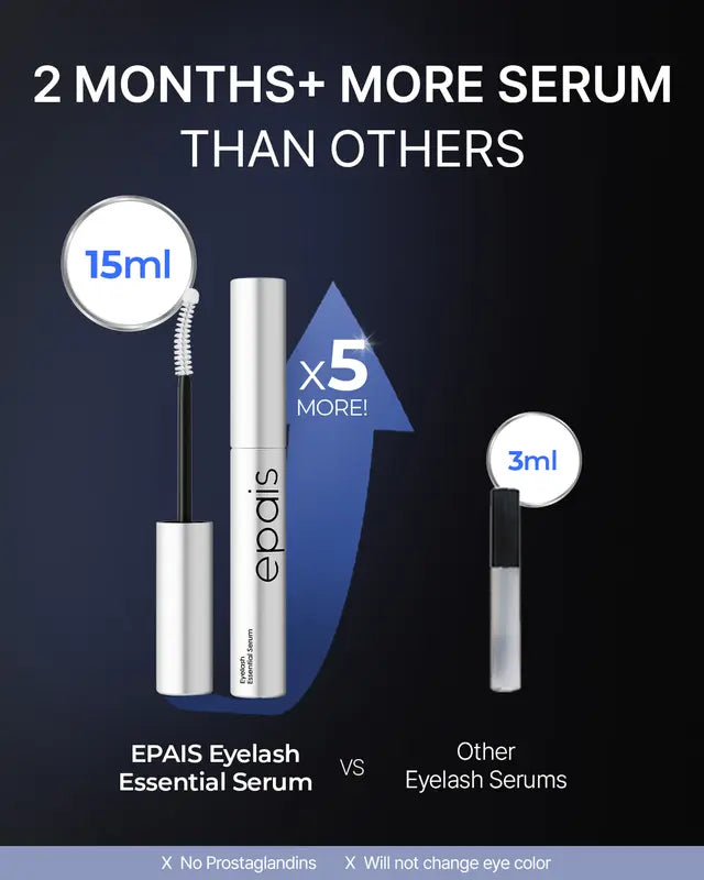 Essential Eyelash Growth Serum, Jumbo Size 0.5fl.oz - Safe & Gentle Lashes Care, Fuller, Thicker in 2 Weeks