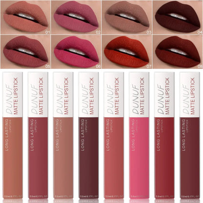 High-Value Matte Lip Gloss Set - Multi-Color Liquid Makeup Gift Pack