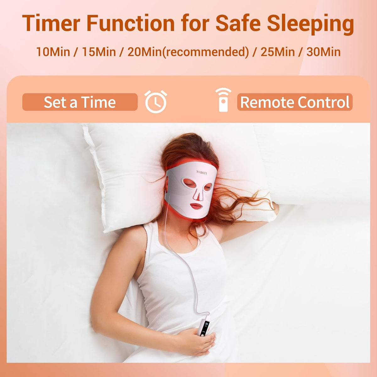 LED Face Mask Light Therapy - 4 Modes Red Light Therapy for Face with 400 LEDs
