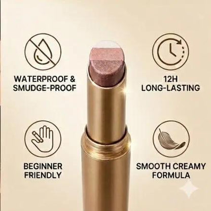3-Color Eyeshadow Stick - Waterproof Creamy Shimmer Gradient Eye Shadow, Long Lasting & Smudge-Proof