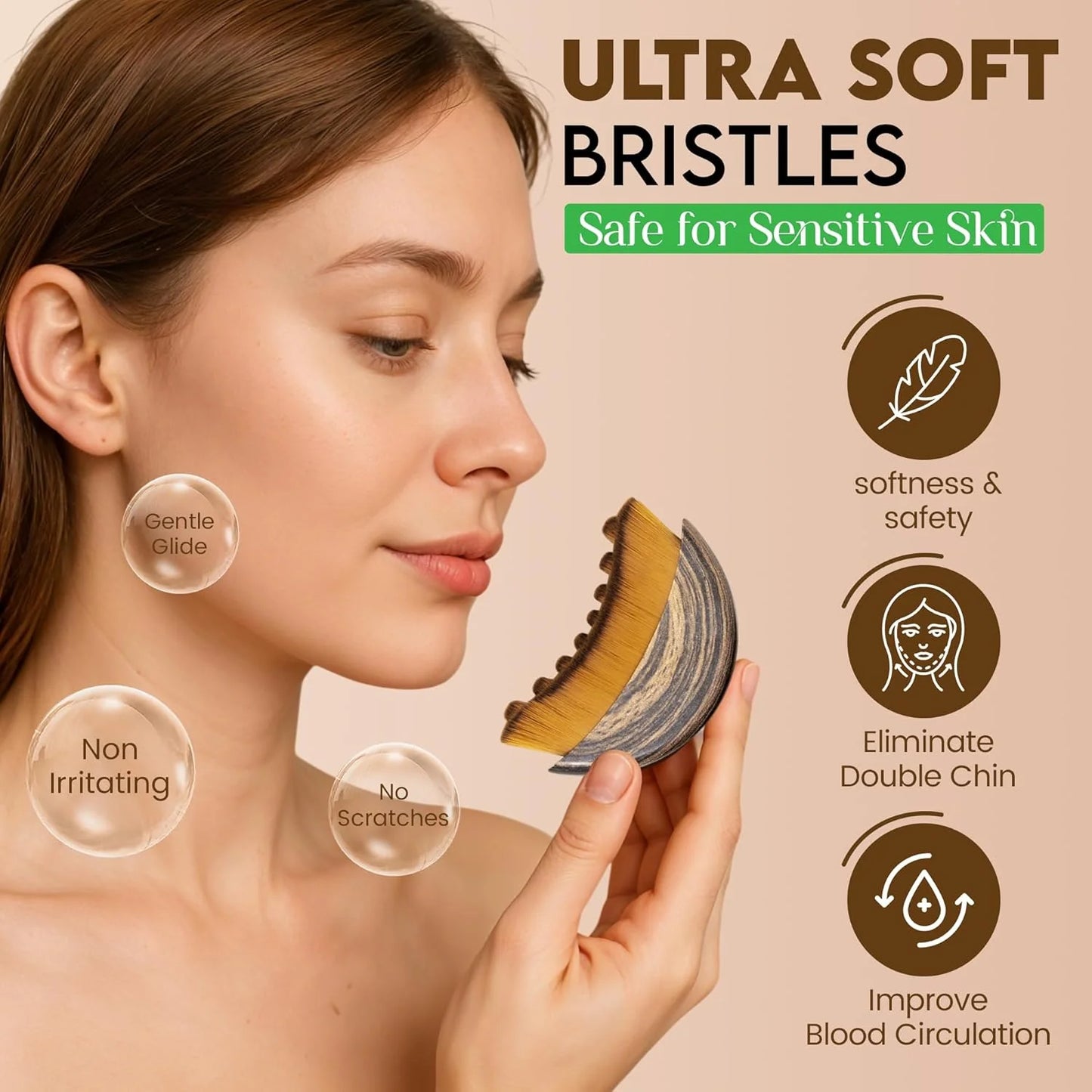 Lymphatic Contour Face Brush for Sculpting, Puffiness Reduction and Jawline Definition